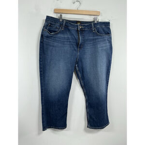 Womans Excellent Condition Lee Capri Blue Jeans 20 M Regular Fit 0135/Q-3